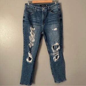 Distressed Blue Jeans